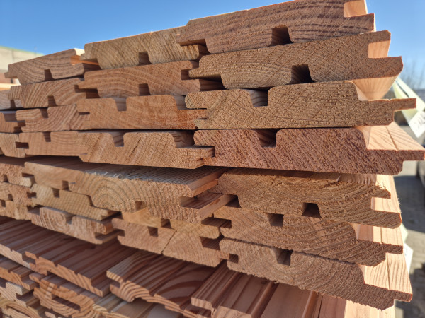 Lärche, B-Sort., Rhombusprofil, Doppelraute mit Nut & Feder