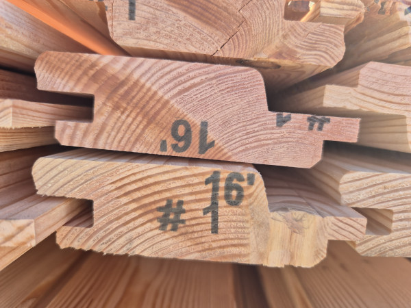 kan. Douglasie, B-Sort.,, Rhombus mit Nut & Feder