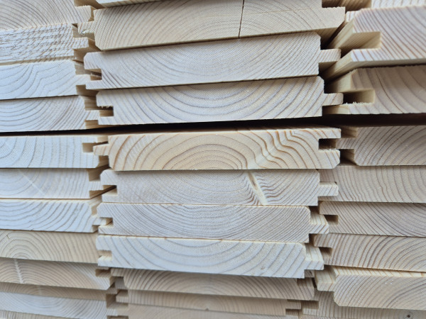 nord. Fichte, B-Sort., HS 120, Fasebrett mit Nut & Feder