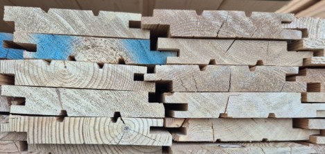 kan. Lärche, B-Sort.,, Profilbrett mit rechticker Schattenfuge